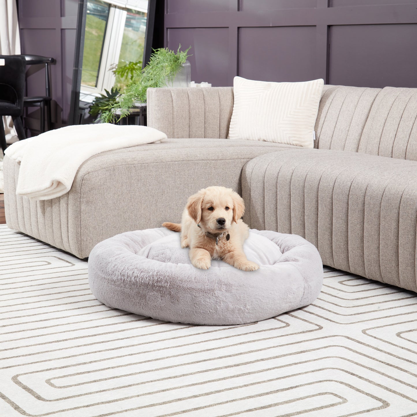 Ryder Faux Fur Snuggler Dog Bed