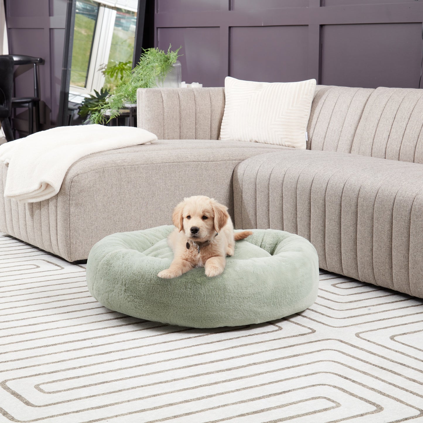 Ryder Faux Fur Snuggler Dog Bed